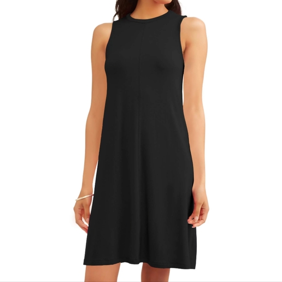 ⭐ Black Sleeveless Time & Tru Trapeze Dress Medium ⭐ - Picture 2 of 10